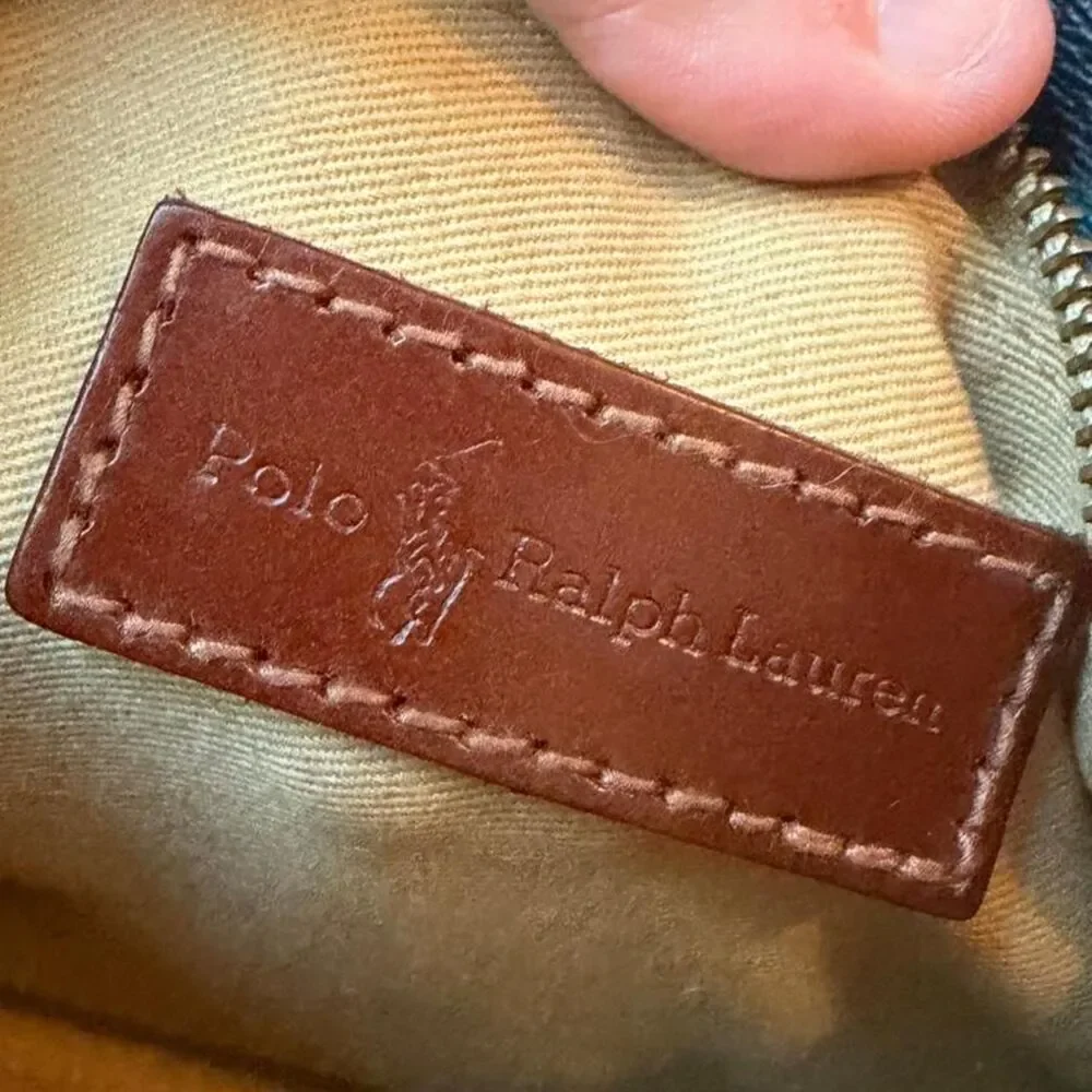 Vintage Polo Ralph Lauren Black Watch Plaid Leather Crossbody Saddle Bag